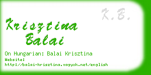 krisztina balai business card